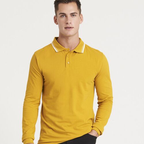 Long sleeve tipped 100 polo Thumbnail