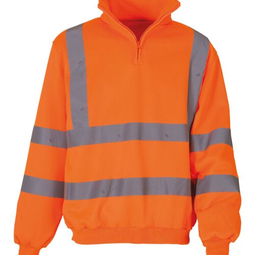 Hi-vis ¼ zip sweatshirt (HVK06) Thumbnail